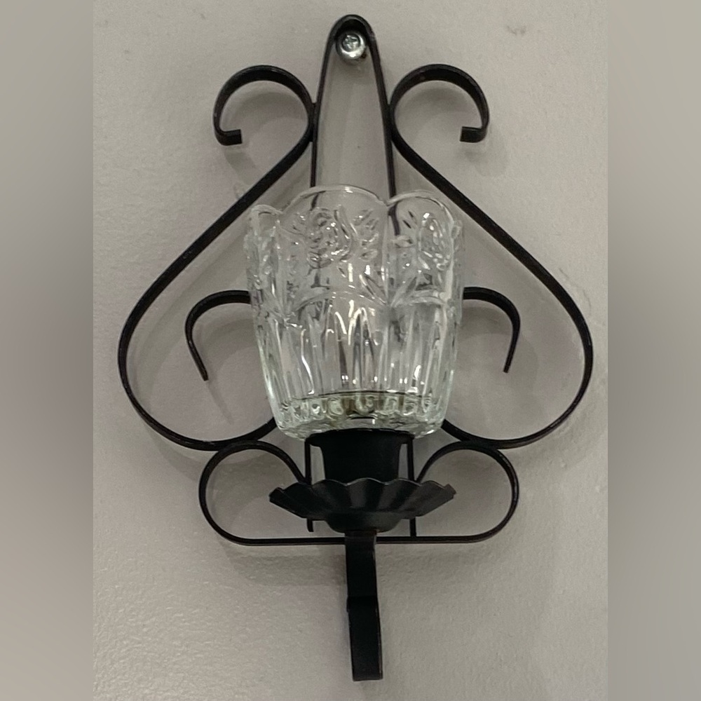 Elegant Glass and Metal Wall Sconce (Set of 4)